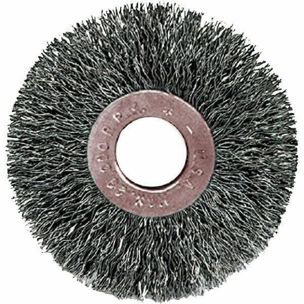 DURAFORCE Weiler 15573 3" x 5/8" Crimped Wire Wheel .014 Wire 3/8"-1/2" Arbor Hole