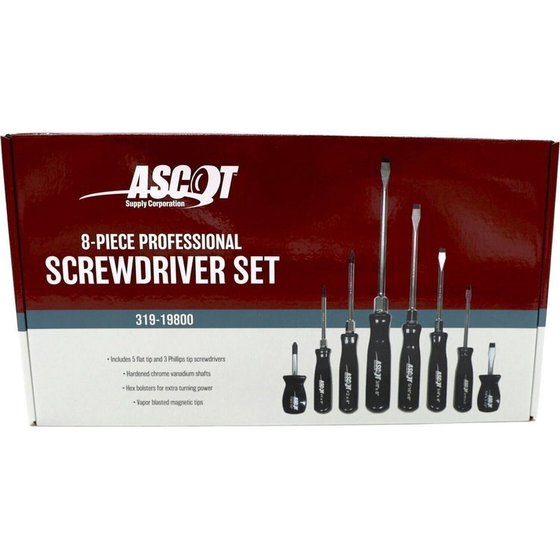 DURAFORCE Ascot 8-Piece Professional Screwdriver Set - Precision Tools for Repair & DIY