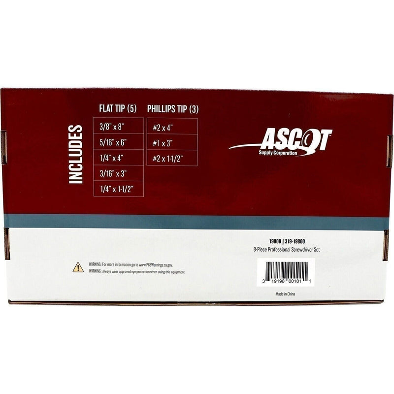 DURAFORCE Ascot 8-Piece Professional Screwdriver Set - Precision Tools for Repair & DIY