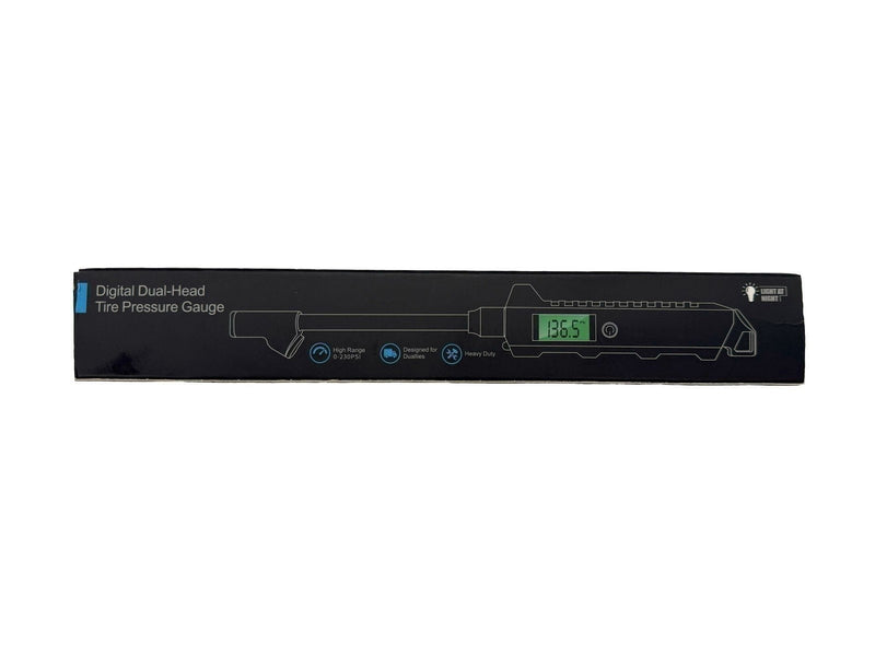 DURAFORCE 12" Digital Dual-Head Tire Pressure Gauge 0-230 PSI Heavy-Duty Tool