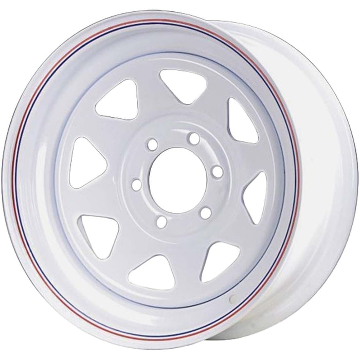 DURAFORCE 16x6 6x5.5 Spoked Steel Trailer Wheel White Pin Stripes Durable Rim