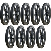 DURAFORCE Marathon 92001 Flat Free Ribbed Garden Cart Tire 20x2 Pack of 9 on Rim
