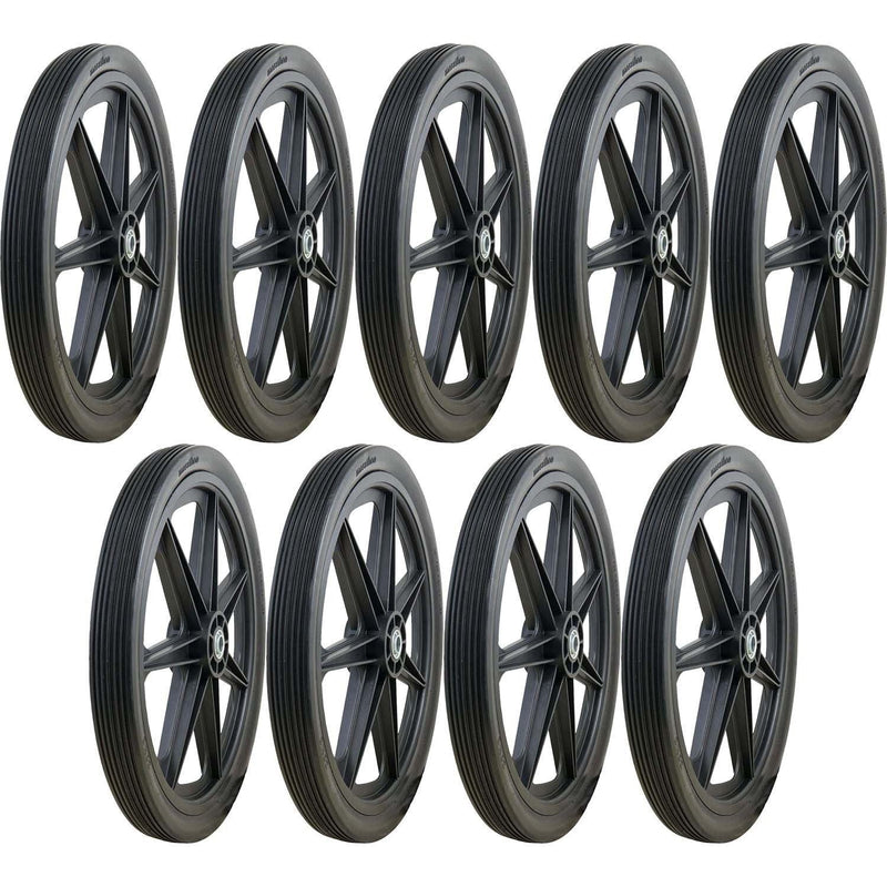 DURAFORCE Marathon 92001 Flat Free Ribbed Garden Cart Tire 20x2 Pack of 9 on Rim