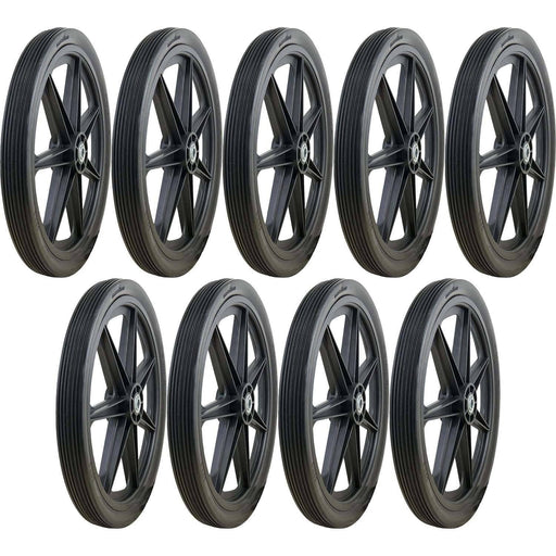 DURAFORCE Marathon 92001 Flat Free Ribbed Garden Cart Tire 20x2 Pack of 9 on Rim