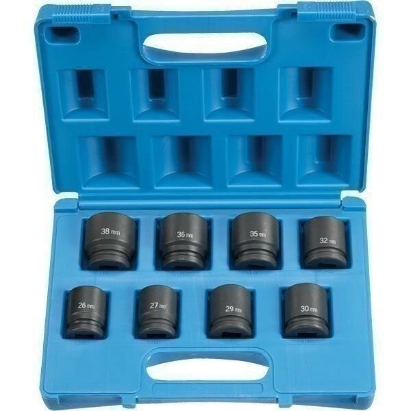 DURAFORCE Grey Pneumatic 8134M 3/4" Drive 8pc Metric Socket Set with Case