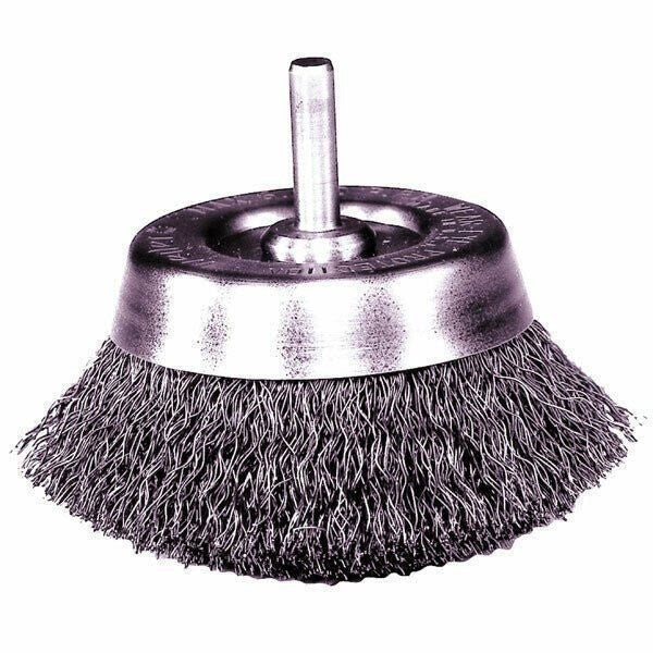 DURAFORCE Weiler 14302 2-3/4" Crimped Wire Cup Brush .0118 Wire 1/4" Stem Tool