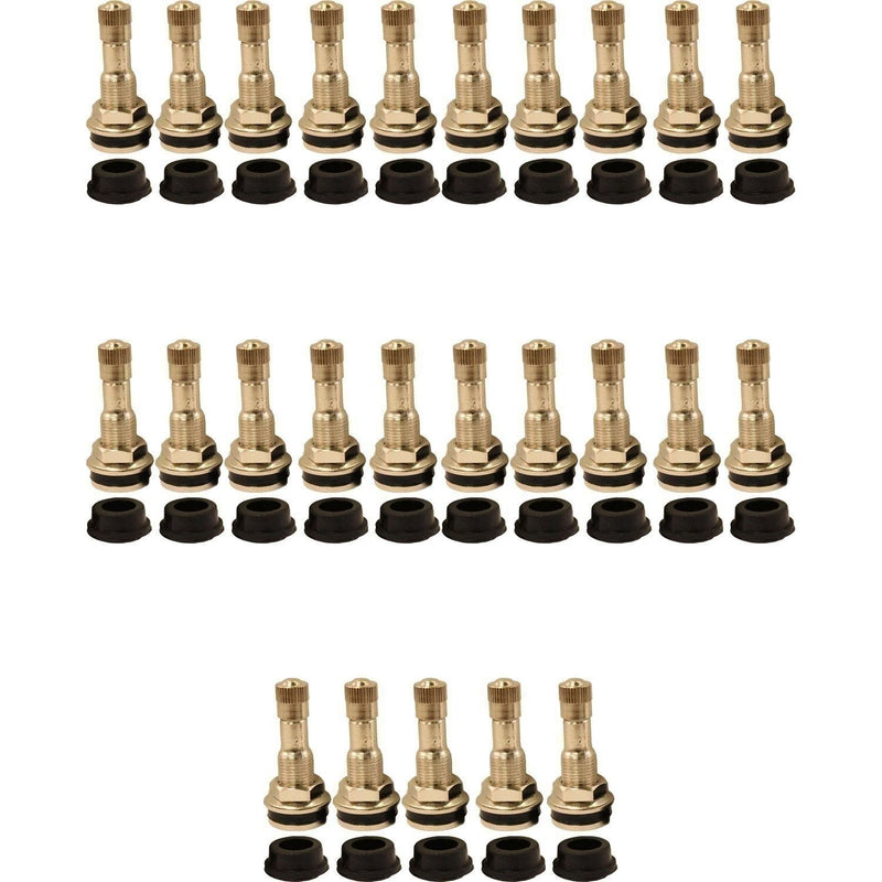DURAFORCE TR416 1-1/4" Chrome Clamp-In Valve Stem Pack of 25 for .453 & .625 Holes