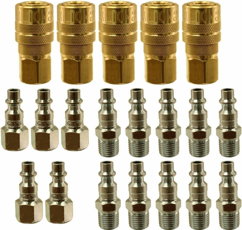 DURAFORCE Milton 20-Piece 1/4" M-Style Coupler & Plug Set for 715/727/728 Models