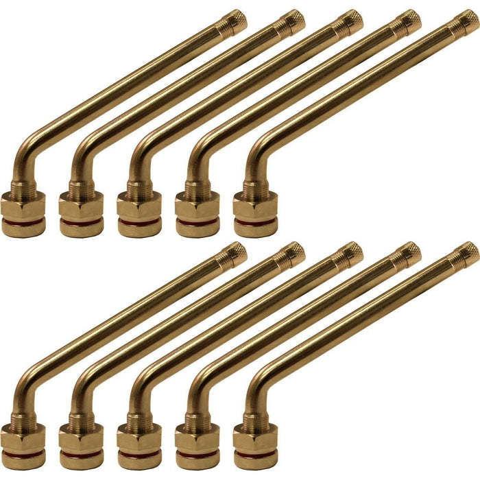 DURAFORCE TR547D Aluminum Truck Wheel Valve Stem 0.98"x3.78" 60° Bend Pack of 10