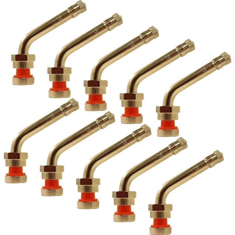 DURAFORCE TR554D Aluminum Truck Wheel Valve Stem 0.98"x1.94" 60° Bend Pack of 10
