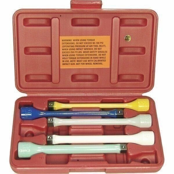 DURAFORCE Lock Technology 1460 1/2" Dr Torque Stick Extension Set 5 Pc w/ Case