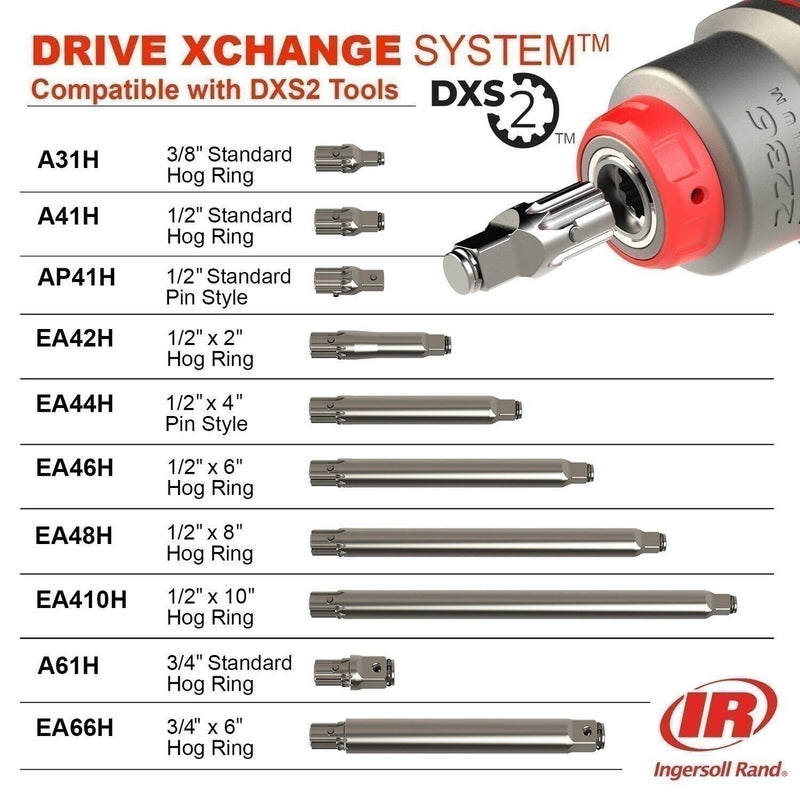 DURAFORCE Ingersoll Rand 2236TIMAX2 1/2" Pneumatic Impact Wrench DXS 2 with 2" Shank