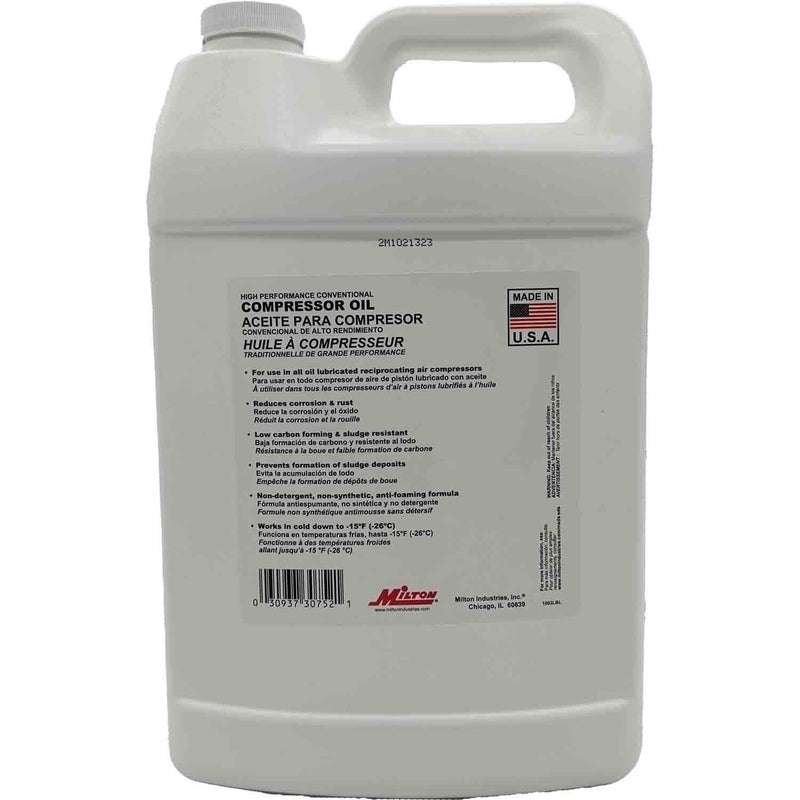 DURAFORCE Milton 1002 High Performance SAE 30W Air Compressor Oil - 1 Gallon