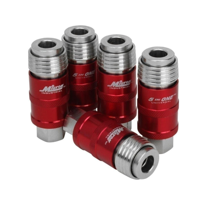 DURAFORCE Milton 1750 5-in-1 Universal Quick-Connect Coupler 1/4" FNPT Pack of 5