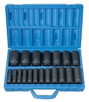 DURAFORCE Grey Pneumatic 1319D 1/2" Drive Deep Impact Socket Set 19 Pc