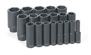 DURAFORCE Grey Pneumatic 1319D 1/2" Drive Deep Impact Socket Set 19 Pc
