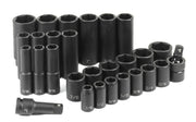 DURAFORCE Grey Pneumatic 1328RD 1/2" Drive 28-Piece Standard & Deep Socket Set