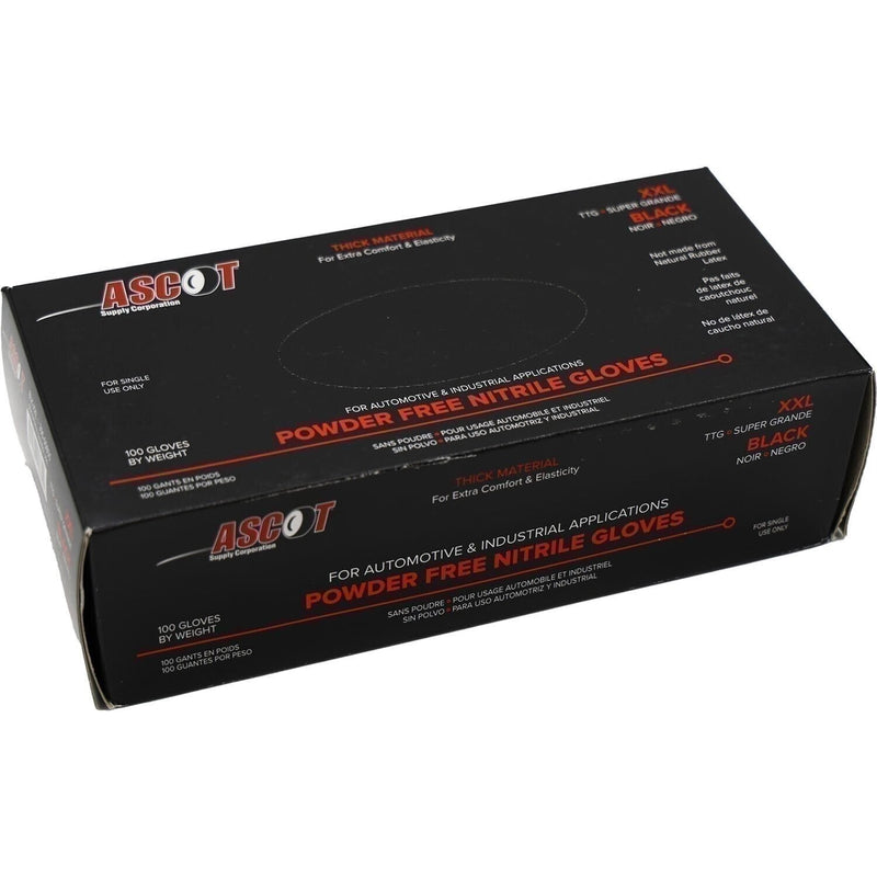 DURAFORCE Ascot Black Nitrile Gloves XXL 5 Mil Powder Free Box of 100