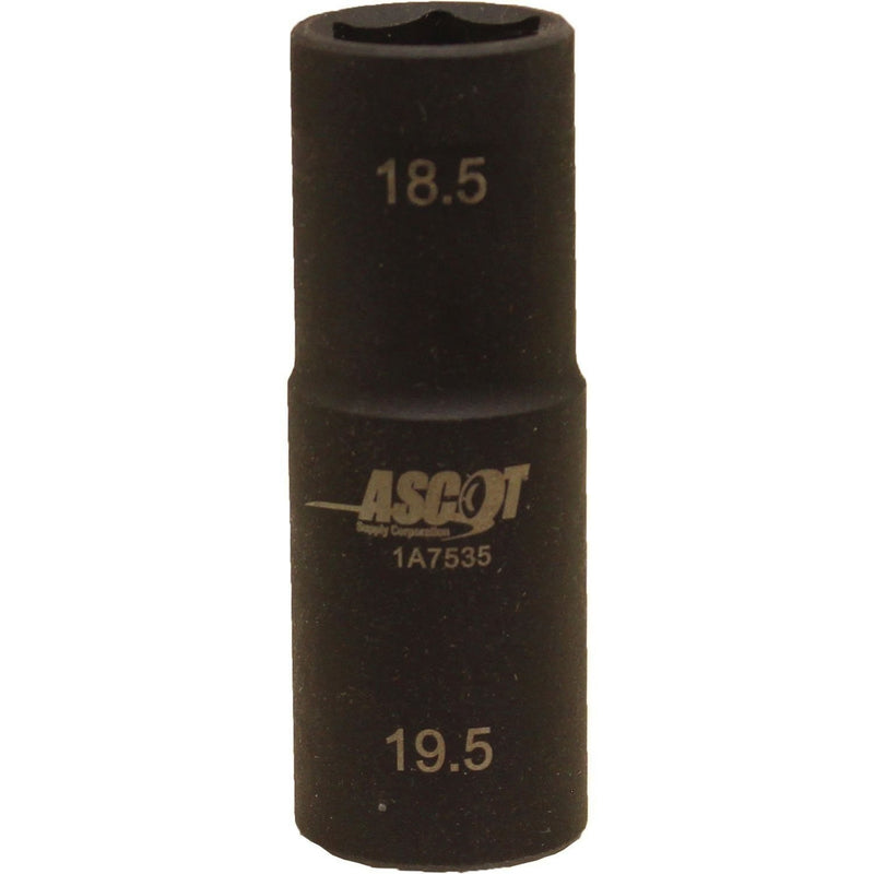 DURAFORCE Ascot 1/2" Drive Flip Socket 18.5mm & 19.5mm Dual Size Tool