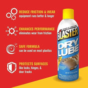 DURAFORCE B'laster 16-TDL-12PK Dry Lube with Teflon 9.3oz Pack of 12 Advanced Formula