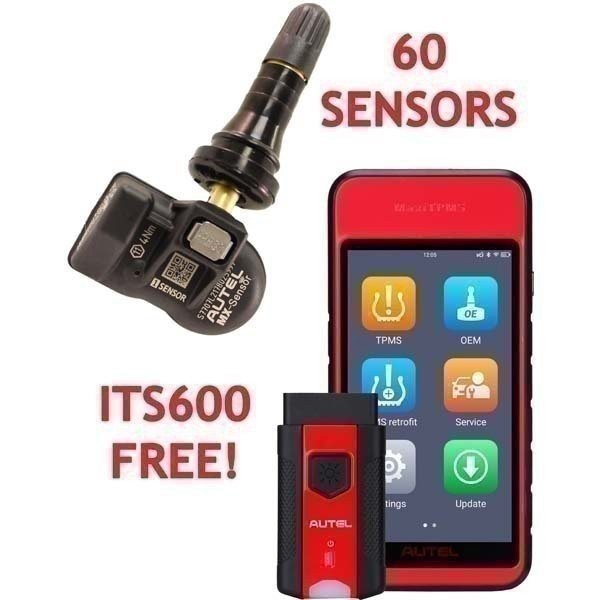 DURAFORCE Autel ITS600 Maxi TPMS Diagnostic Tool with 60 MX1 TPMS Sensors Kit