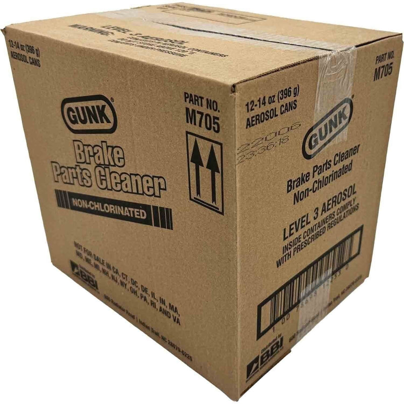 DURAFORCE Gunk M705 Non-Chlorinated Brake Parts Cleaner 14oz - Pack of 12