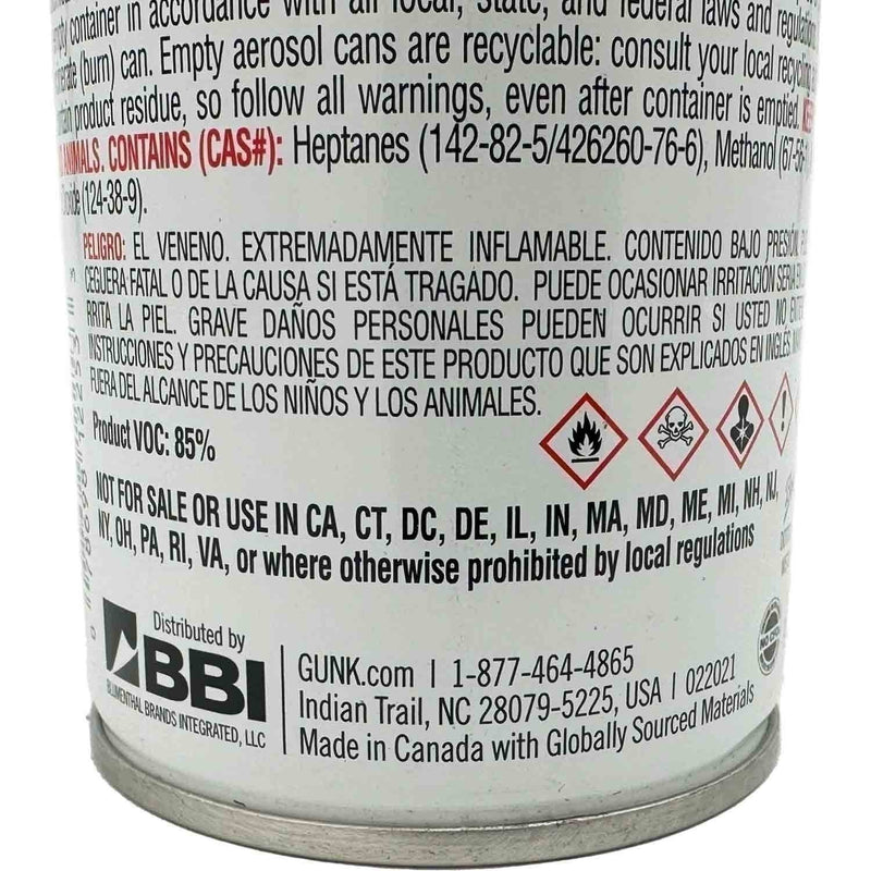 DURAFORCE Gunk M705 Non-Chlorinated Brake Parts Cleaner 14oz - Pack of 12