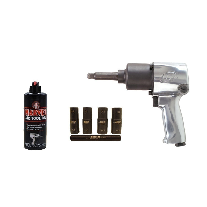 DURAFORCE Ingersoll Rand 231HA-2 1/2" Air Impact Wrench 2" Anvil + 5pc Socket Set