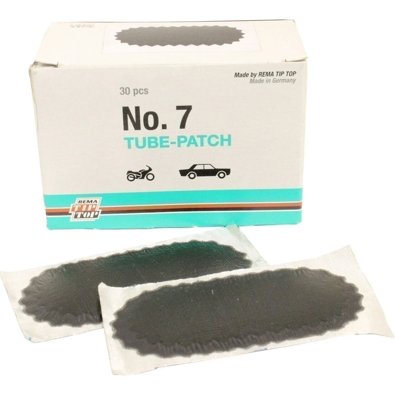 DURAFORCE REMA TIP TOP 7 Oval Black Tube Patch 3"x1.5" Box of 30 Rubber Repair
