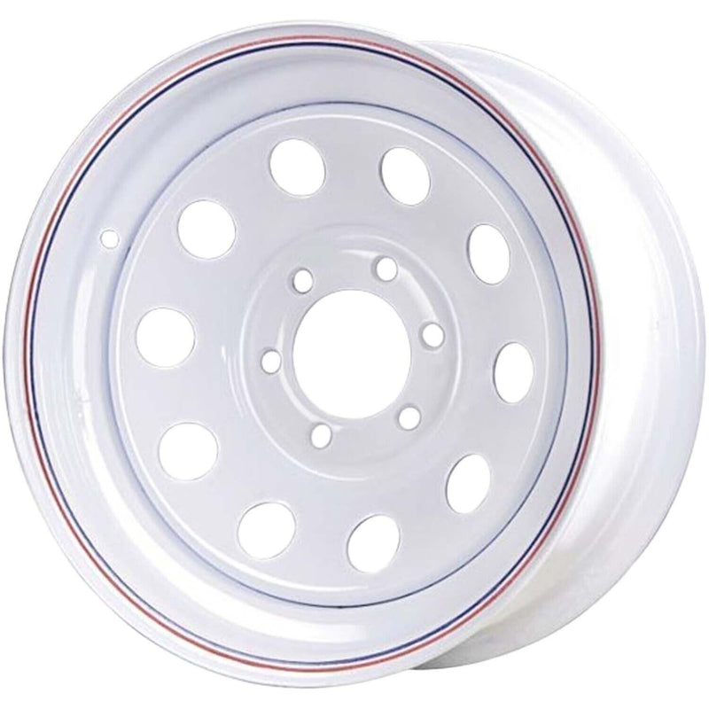 DURAFORCE Carlisle 15x6 6x5.5 Modular Steel Wheel White Pinstripe Truck Rim