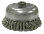 DURAFORCE Weiler 13156 3.5" Knot Wire Cup Brush .023 Wire 5/8"-11 Arbor Nut