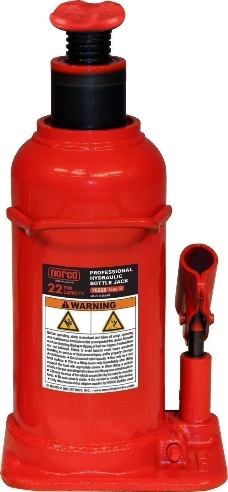 DURAFORCE Norco 22 Ton Heavy Duty Standard Bottle Jack 76520B Durable Hydraulic Jack