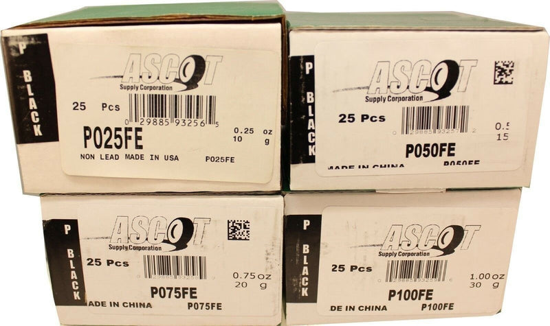DURAFORCE Perfect Equipment P Style Coated Steel Wheel Weights 0.25-1.00oz Bundle