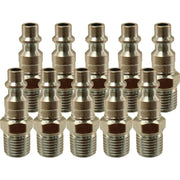 DURAFORCE Milton 727 1/4" MNPT M Style Plug Pack of 10 - Air Tool Fittings