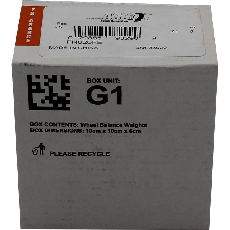 DURAFORCE Perfect Equipment FN020FE Coated Steel Wheel Weights 20gm 25-Pack Box