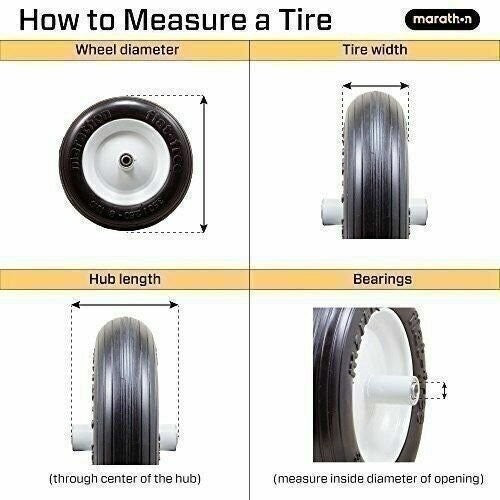 DURAFORCE Marathon 00026P Flat Free Sawtooth Utility Tire on Rim 2.80/2.50-4