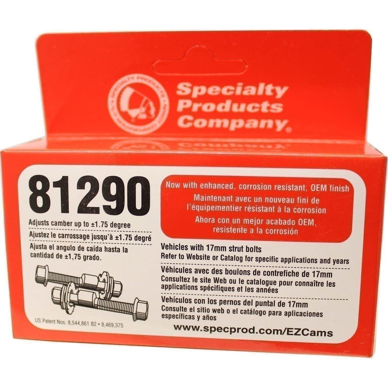 DURAFORCE SPC Performance 81290 EZ Cam 17mm Adjustable Camber Bolts +/-1.75°