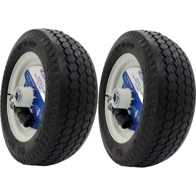 DURAFORCE Carlisle 483811 Flat Free Utility Tire on Rim 4.10/3.50-4 Pack of 2