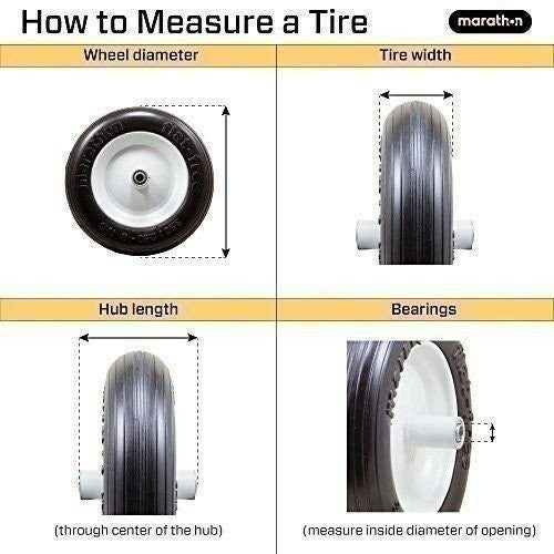 DURAFORCE Carlisle 483811 Flat Free Utility Tire on Rim 4.10/3.50-4 Pack of 2