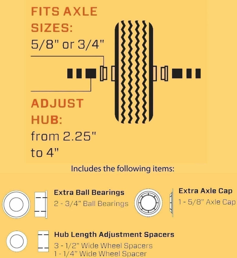 DURAFORCE Carlisle 483811 Flat Free Utility Tire on Rim 4.10/3.50-4 Pack of 2
