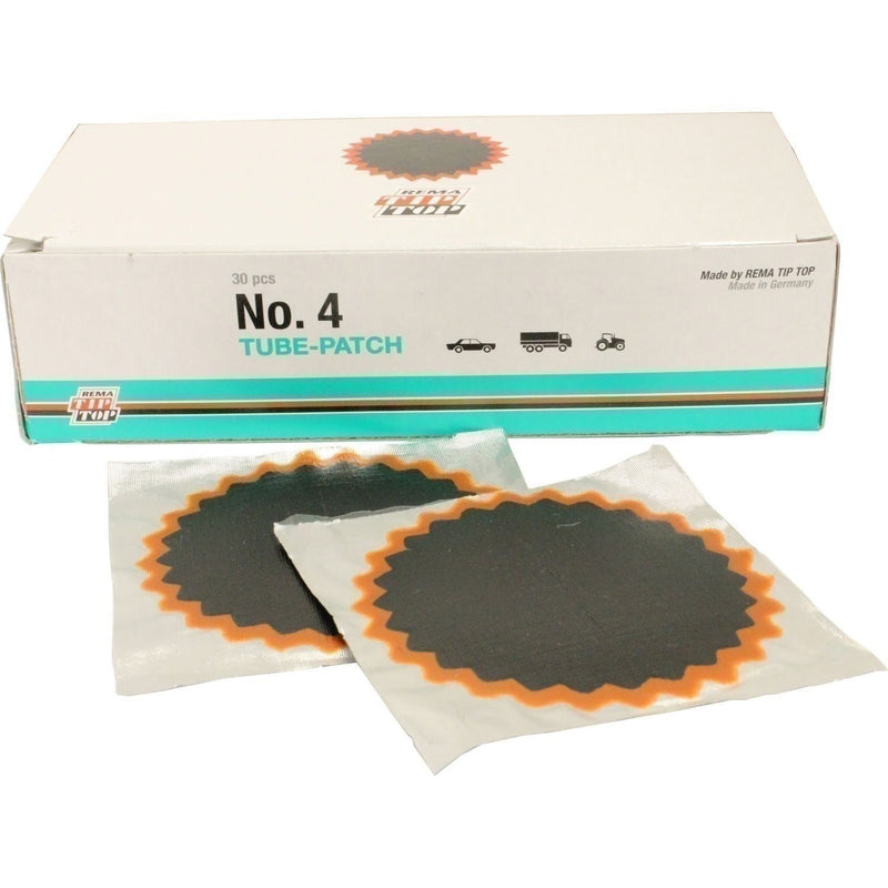 DURAFORCE REMA TIP TOP No.4 Round Red Edge Tube Patch 3" - Box of 30 Patches