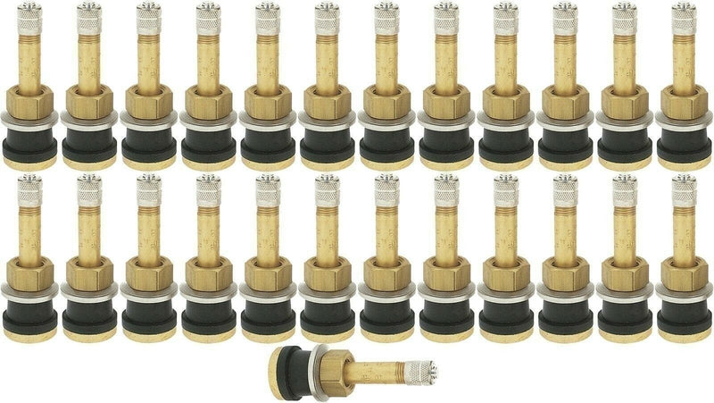 DURAFORCE TR500 2" Brass Tubeless Truck Tire Valve Stem Clamp-in Pack of 25