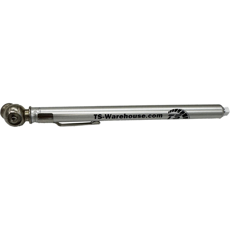 DURAFORCE 10-50 PSI Pencil Tire Pressure Gauge Silver Black TS Warehouse Logo