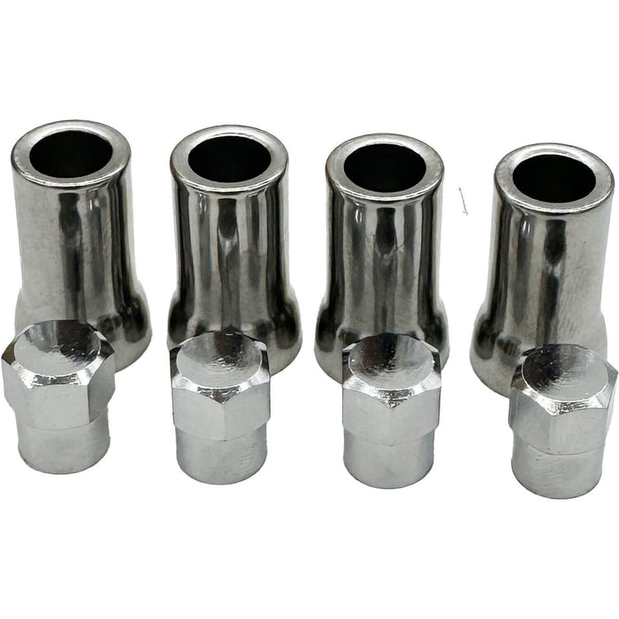 DURAFORCE Dill 950-SC-4 Chrome TPMS Tire Valve Stem Sleeve & Cap 4 Pack Quality Set