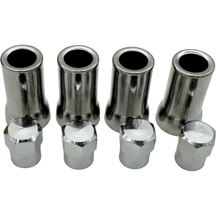 DURAFORCE Dill 950-SC-4 Chrome TPMS Tire Valve Stem Sleeve & Cap 4 Pack Quality Set