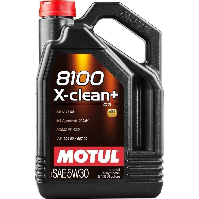 DURAFORCE Motul 8100 X-Clean+ 5W30 Synthetic Motor Oil 5L High Performance Engine Oil