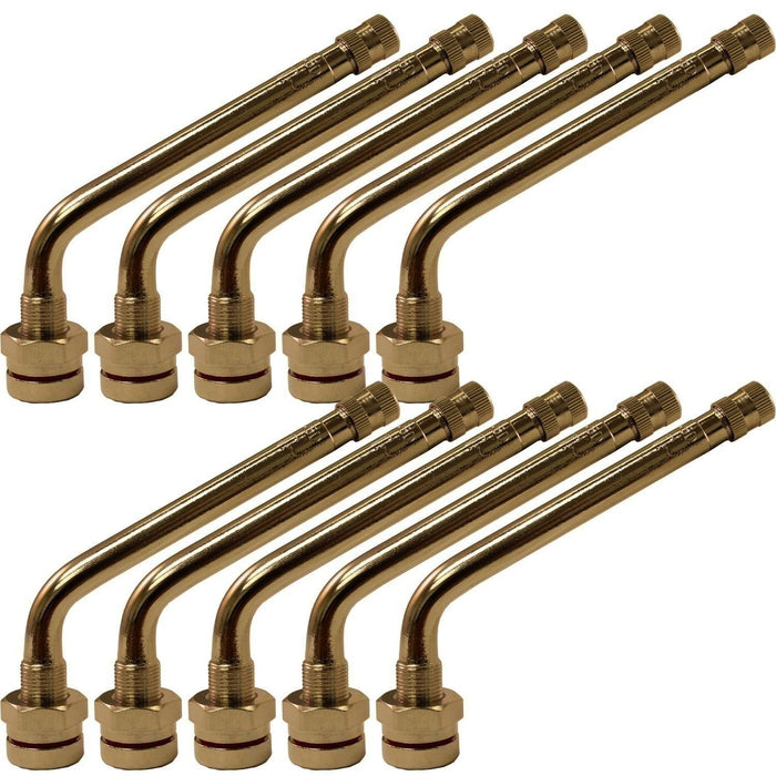 DURAFORCE TR546D Aluminum Truck Wheel Valve Stem 0.98"x3.35" 60° Bend Pack of 10