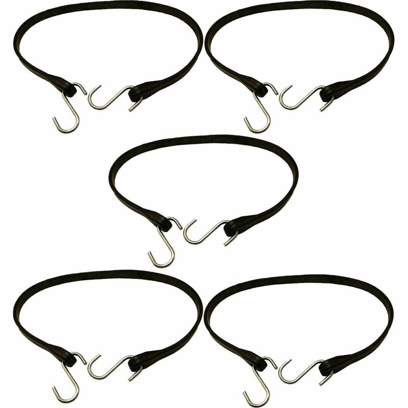 DURAFORCE Peerless CC8415 15" EPDM Rubber Bungee Tarp Straps with Hooks, Pack of 5