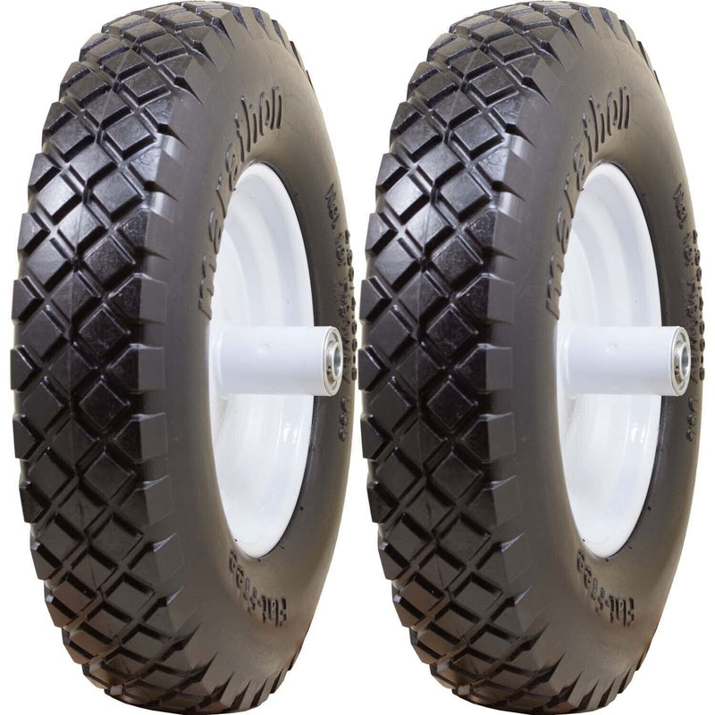 DURAFORCE Marathon 00047P Flat Free Knobby Wheelbarrow Tire 4.80/4.00-8 Pack of 2