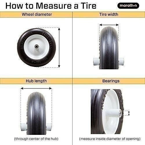 DURAFORCE Marathon 00047P Flat Free Knobby Wheelbarrow Tire 4.80/4.00-8 Pack of 2